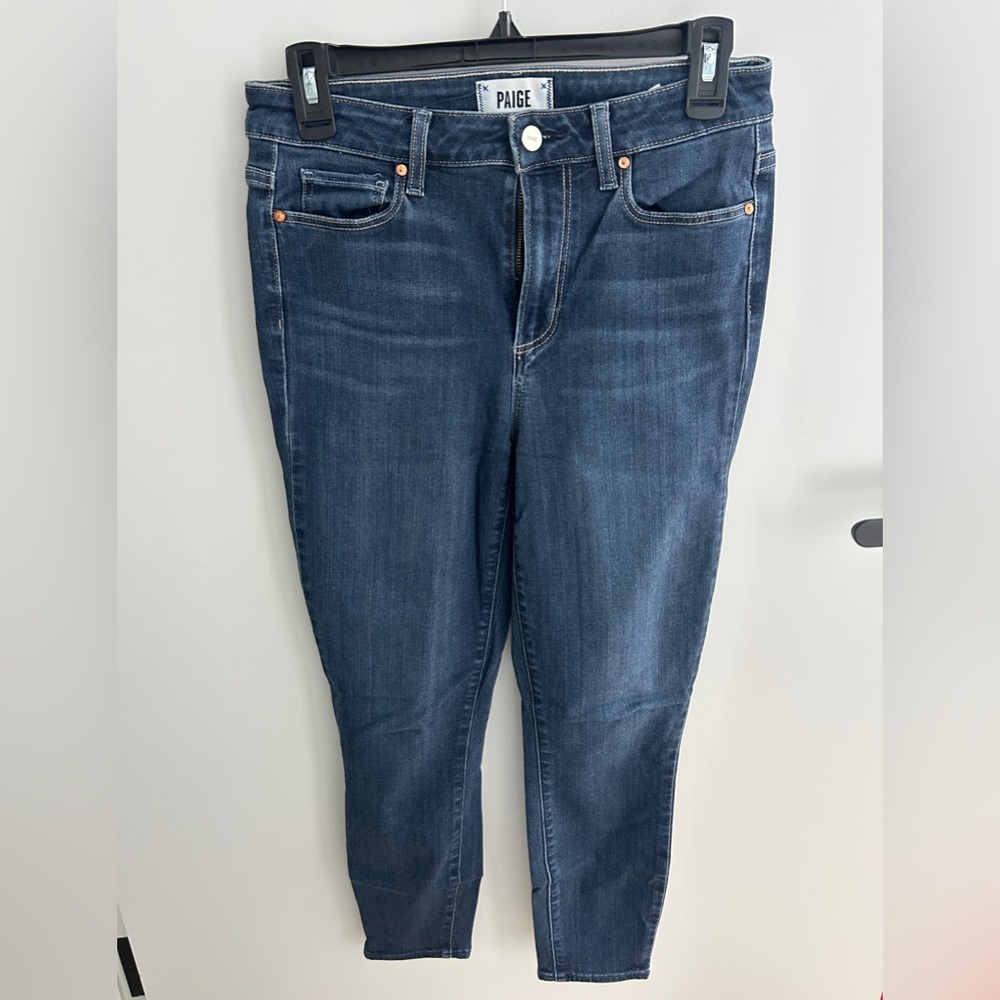 Paige Hoxton Crop Jeans Dark Wash